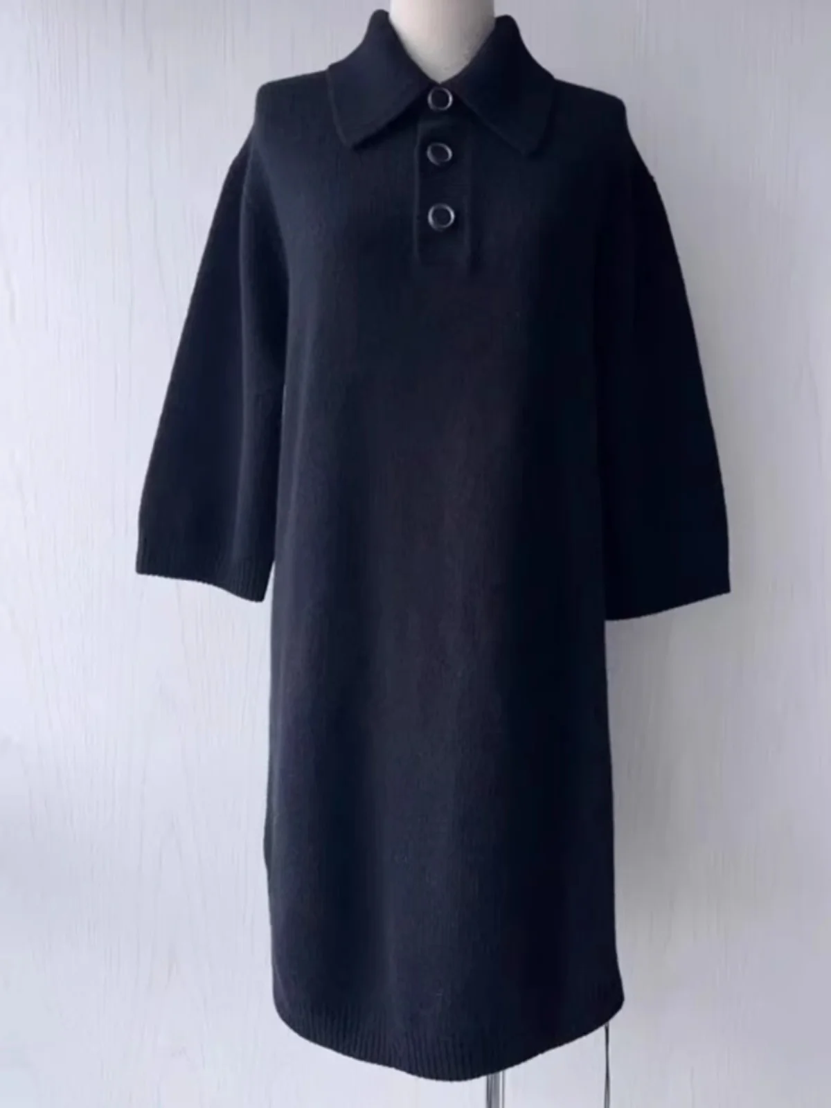 Girdear Same Sle with Mall 2024 осеннее и зимнее свободное флисовое трикотажное платье с