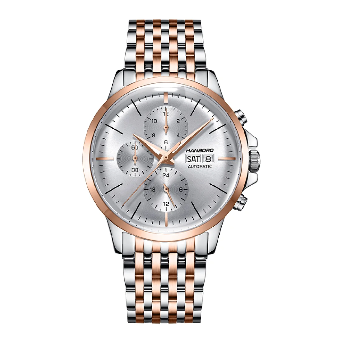 

HANBORO Men Mechanical Watch fashion trend students fully automatic multifunctional men watch Luminous waterproof steel watch