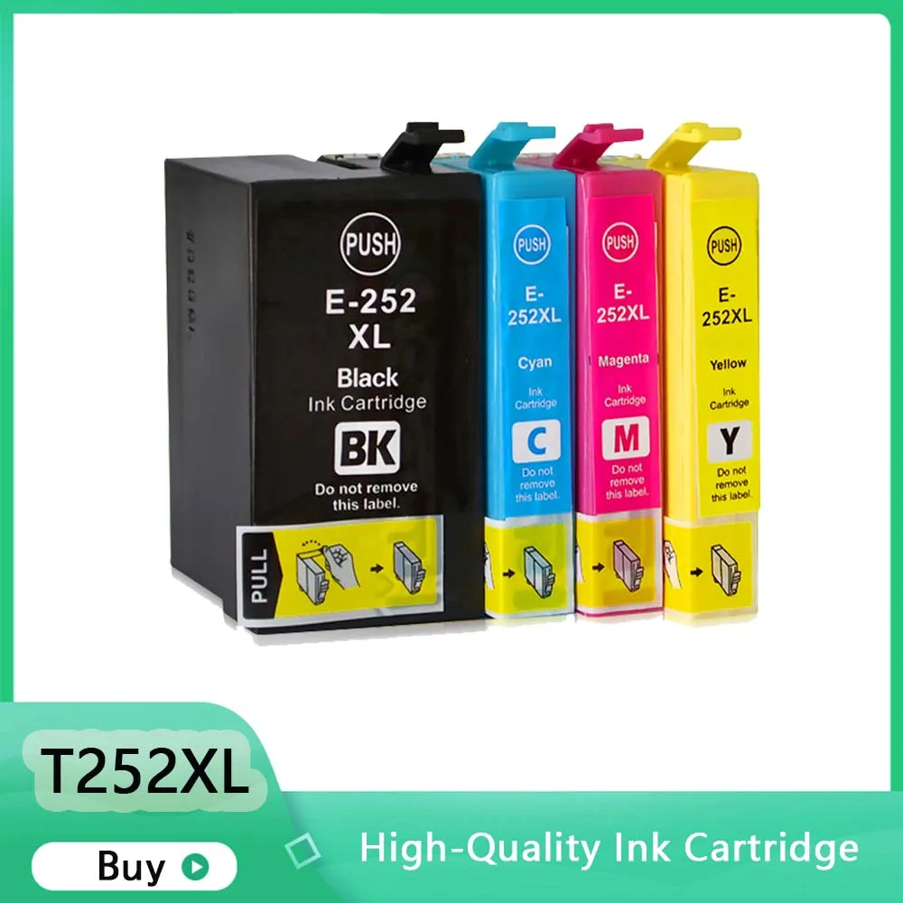 

For Epson 252XL Ink Cartridge Epson T252XL E-252XL 252 XL For Epson WorkForce WF-3620 3640 7110 7210 7610 7620 7710 7720 Printer