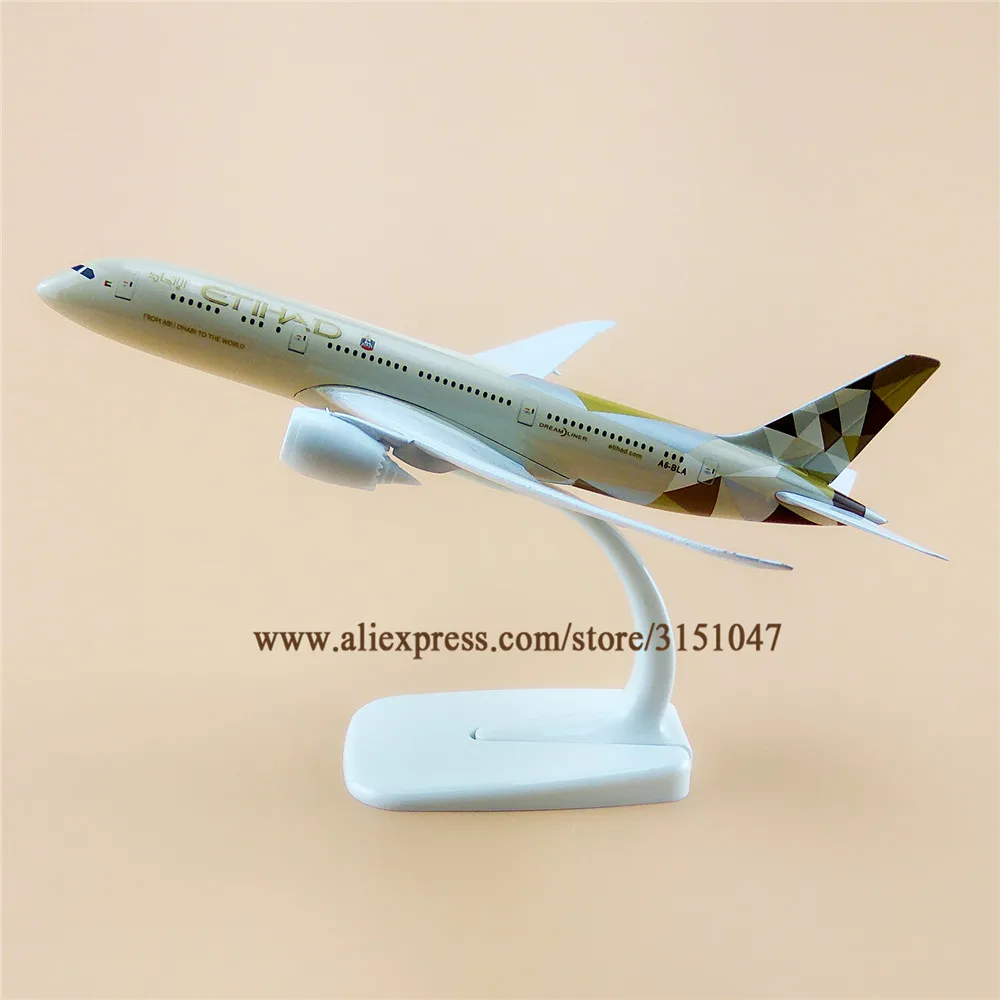 

20cm Air Etihad B787 Boeing 787 Airlines Airplane Model Plane Alloy Metal Aircraft Diecast Toy Kids Gift