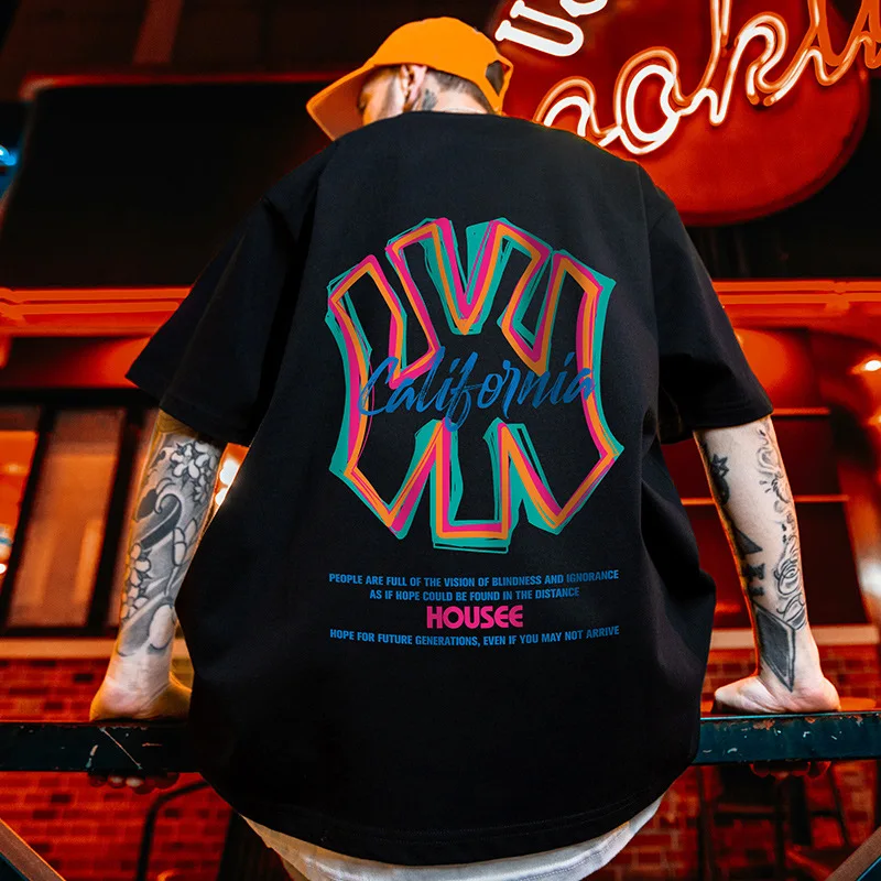 

Oversized T-shirt Lovers Streetwear Men Anime Harajuku Fashion Retro Men's T-shirts Kanye Hip Hop Y2k Graphic Clothing Cotton