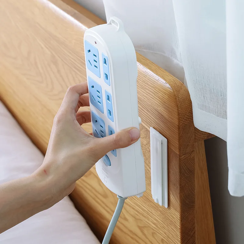 A2779 Power Strip Holder Wall Sticker Wall Storage Power Strip Wire Board Socket Wall Mountable Adhesive Type Fixers