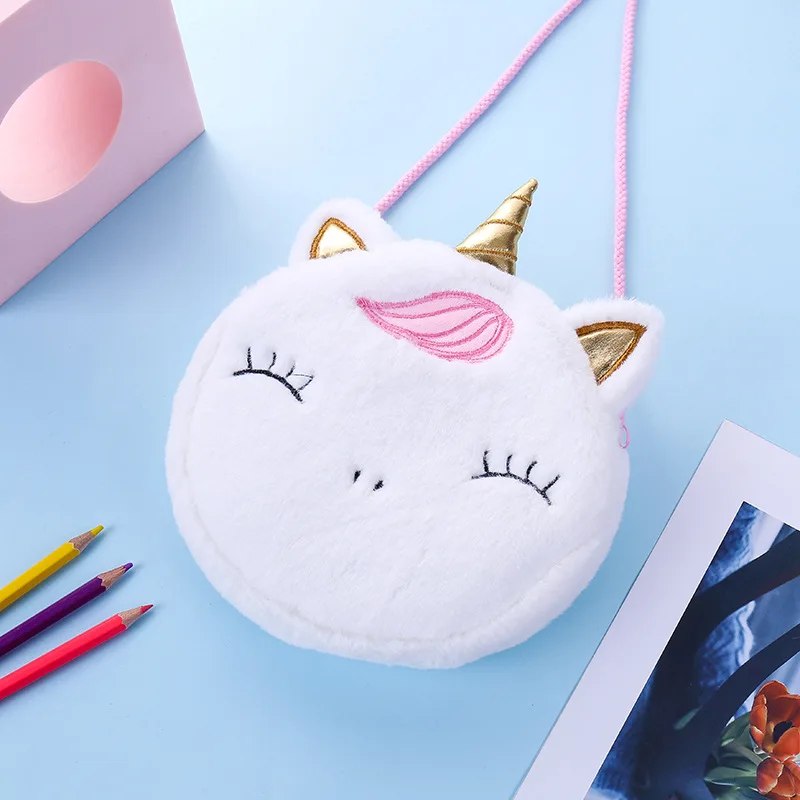 Fashion Children Girls Shoulder Bag Cute Coin Wallet Unicorn Animals Messenger Bag Women's Keys Coin Purse Princess Mini Handbag