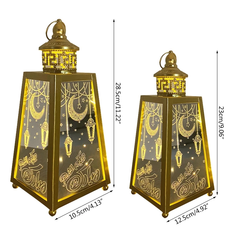 

Ретро-светильник QX2E Eid Mubarak, арабский фонарь для вечеринки, светодиодный ная лампа, светильник для мусульманской вечеринки, железной работы, ...
