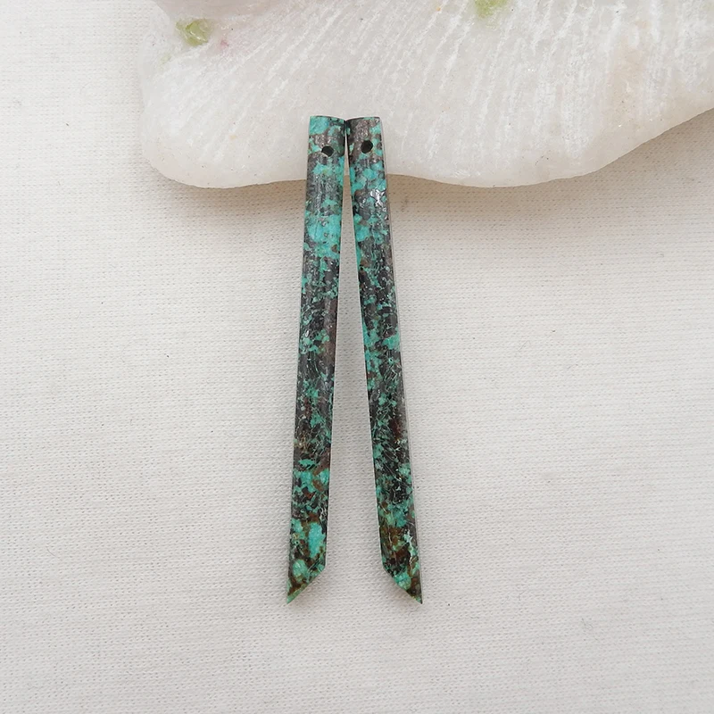 

Semiprecious Natural Stone African Turquoise Handmade DIY Jewelry Earring Bead Accessories For Women 56x4mm 4g