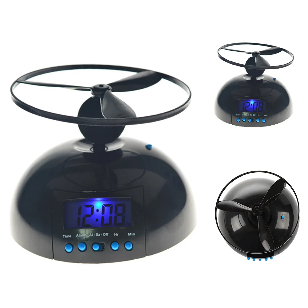 

Bedroom Alarm Clock Hemisphere Flying Hemisphere Alarm Clock Backlight ABS Lazy Gift Digital Propeller LED Display