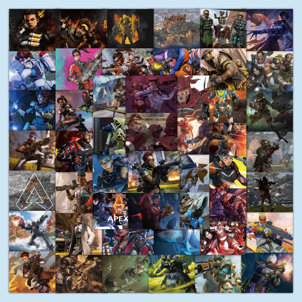 

10/52pcs Game Apex Legends Stickers DIY Waterproof Luggage Skateboard Laptop Guitar Car Wall Cartoon Sticker Decals Kids Toy