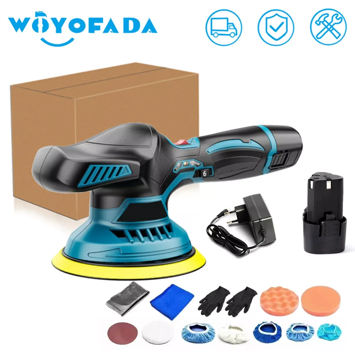 

Полировальная машинка аккумуляторная, 6 скоростей, 12 В, с аккумулятором