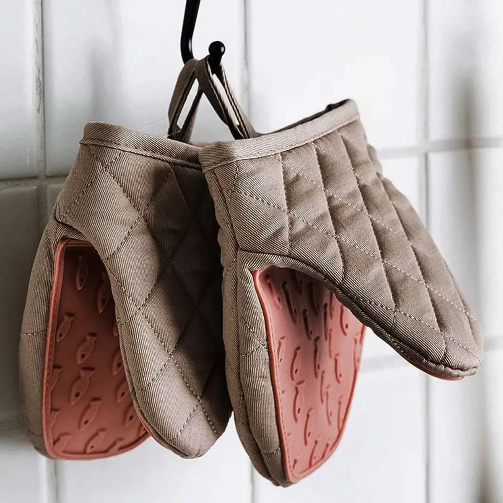 

1PC Silicone Anti-scalding Oven Gloves Mitts Potholder Silicone Holder Kitchen Clip Dish Tray Gloves Bowl Hand Handschoen O H1H6