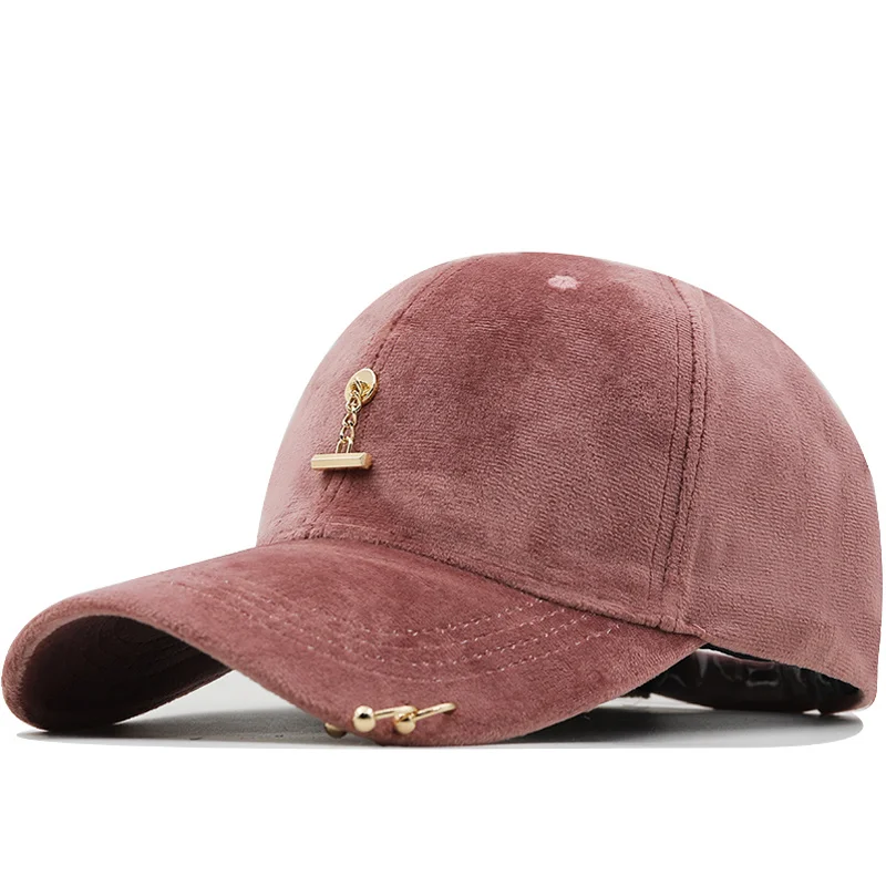 

Fashion Brand Girl Snapback Baseball Cap Women Gorra Street Hip Hop Suede for Ladies Black pink ring Baseball Hats
