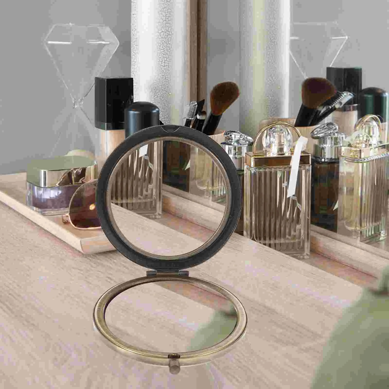 

Folding Vanity Mirror Vintage Handheld Makeup Compact Gift Metal Miss