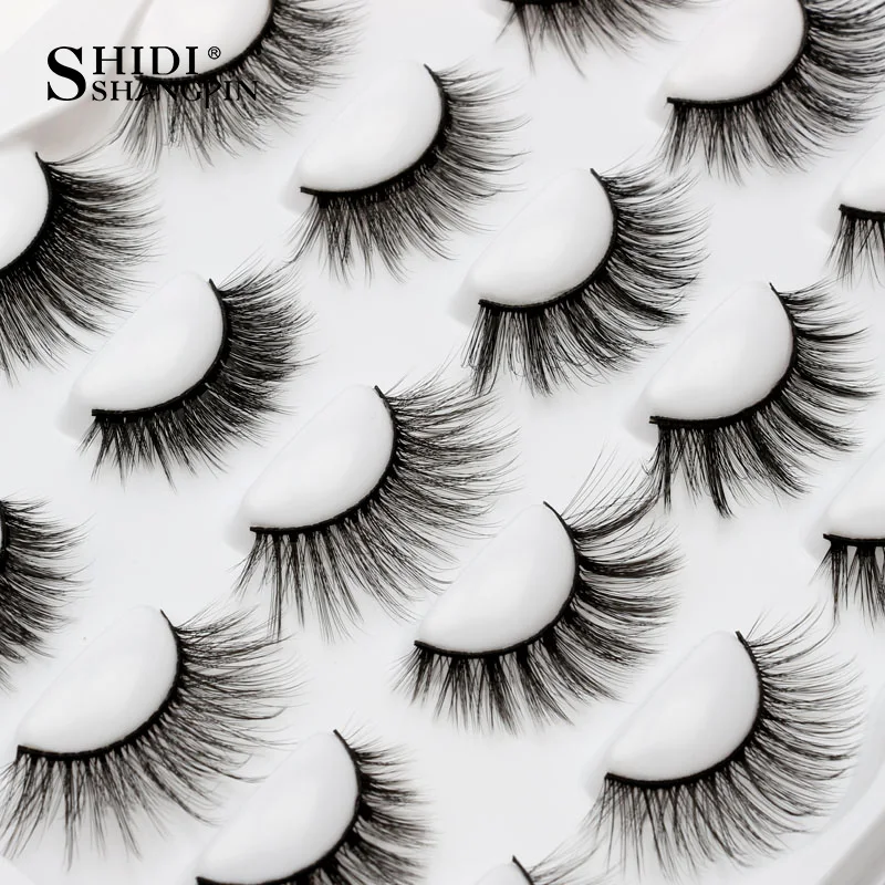 

SHIDISHANGPIN 10pairs 1 box eyelashes mink eyelashes natural 3d mink lashes false eyelashes makeup bulk lashes maquiagem