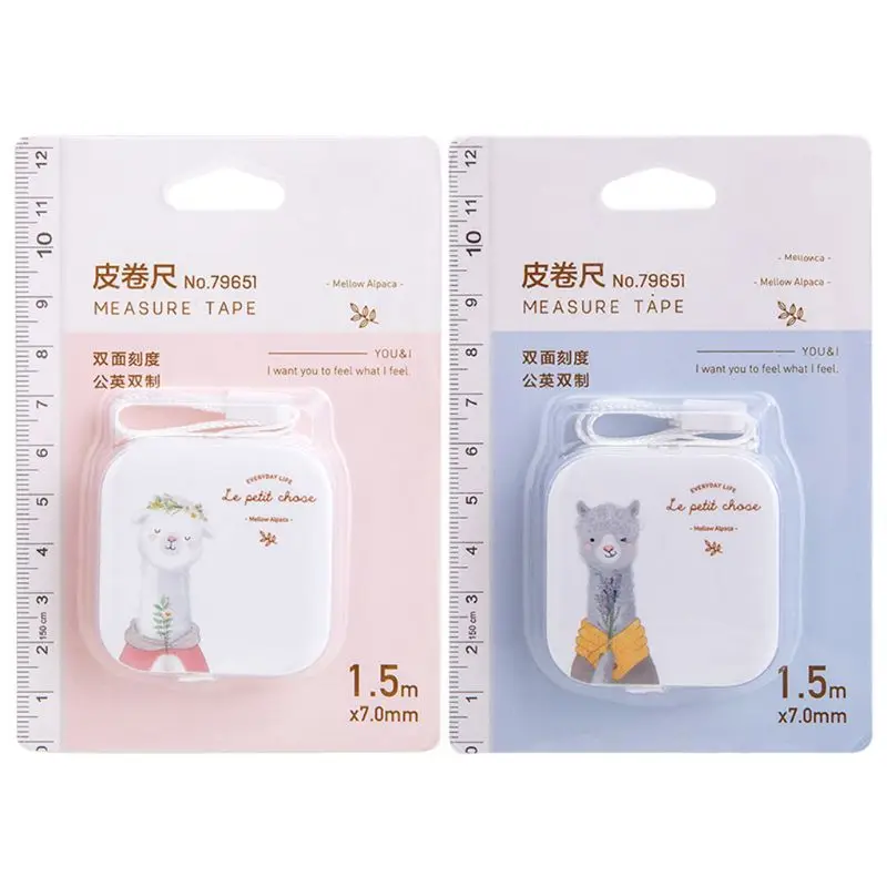 

2022 New Lovely Tape Measure Candy Color Leather Ruler Box Portable Fashion Design School Supply Student Gift 1.5m