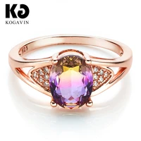 kogavin simple design rings for women crystal blue rings female party anillos wedding pink crystal anillos mujer ring gift