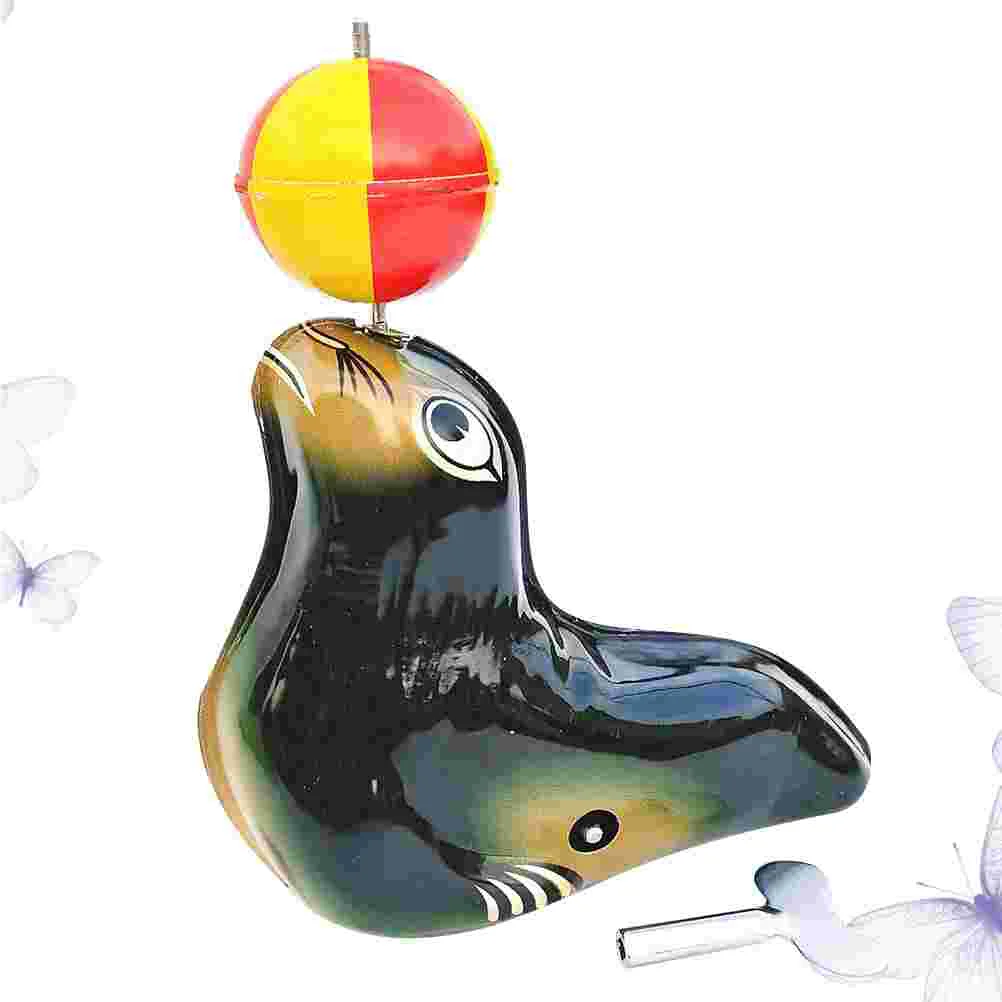 

1pc Sea Lion Holding Vintage Collection Item Wind-up Clockwork for Home Children Adult