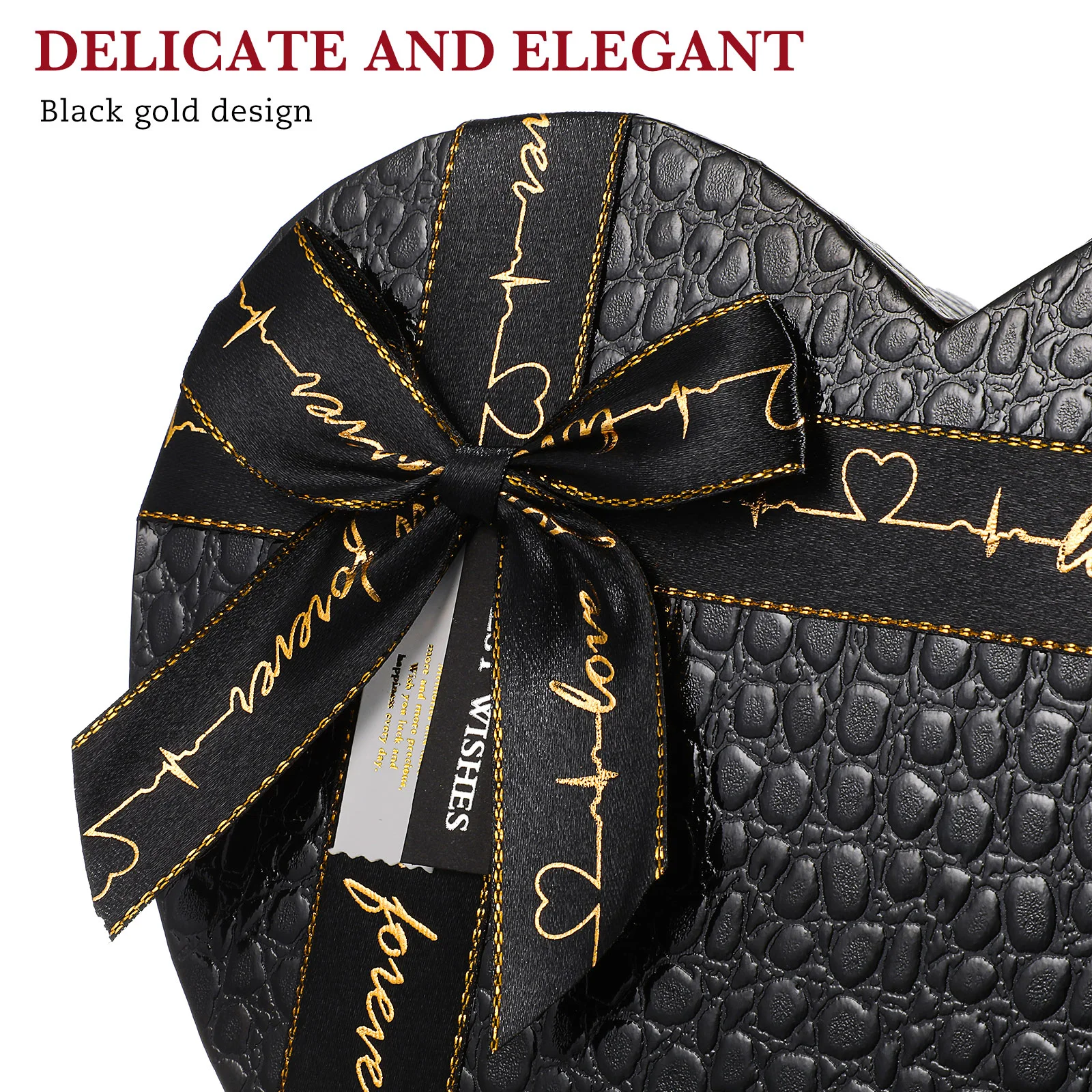 Черная подарочная коробка в форме сердца Подарочная с крышкой для коробок