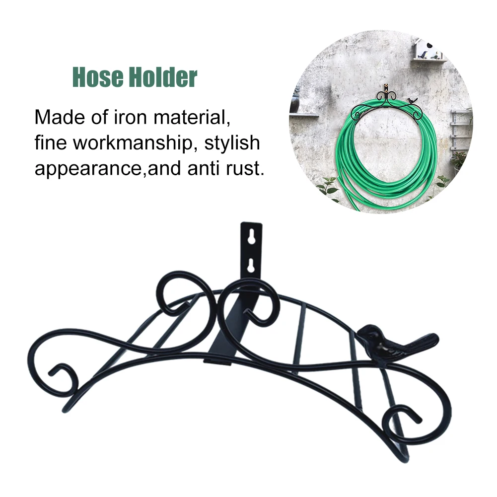 

Garden Hose Holder Easy Install Rust Free Decorative Yard Useful Metal Rack Storage Organizer Wall Mounted Durable Portable