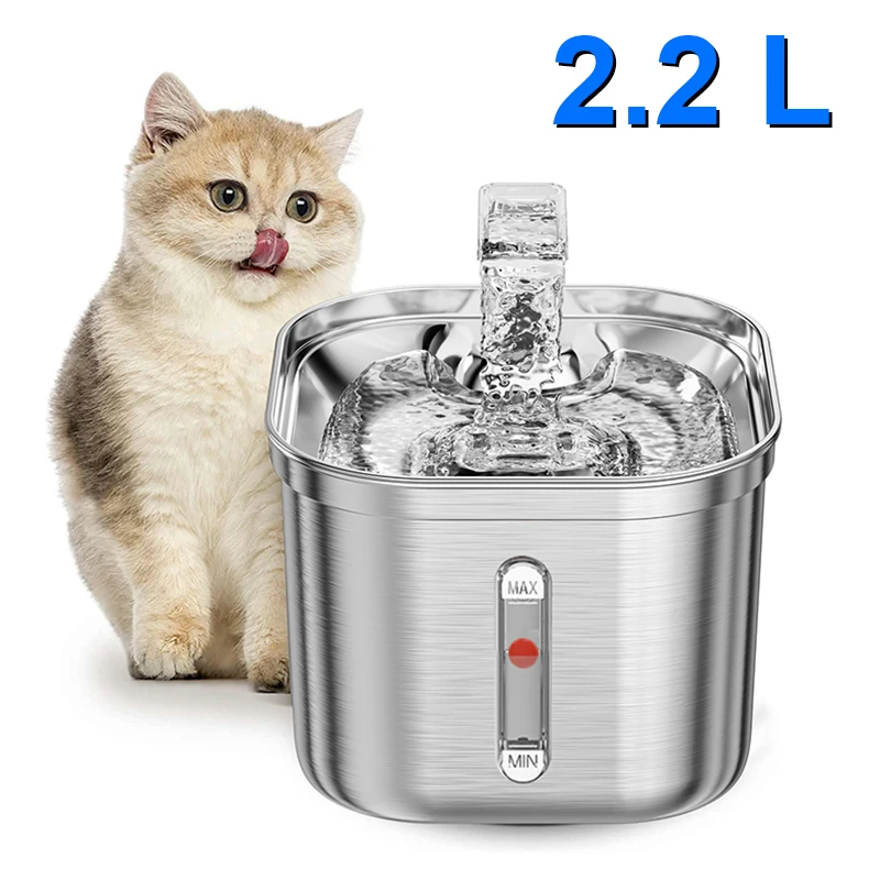 

Cat Water Fountain Automatic Stainless Steel Pet Fountains Drinking Dispenser Ultra Quiet Pump Water Foutain for Multiple Pets