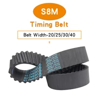 Toothed Belt S8M-840/848/856/864/872/880/888/896/904/912/920 Teeth Pitch 8mm Closed Loop Rubber Machine Belt Width 20/25/30/40mm