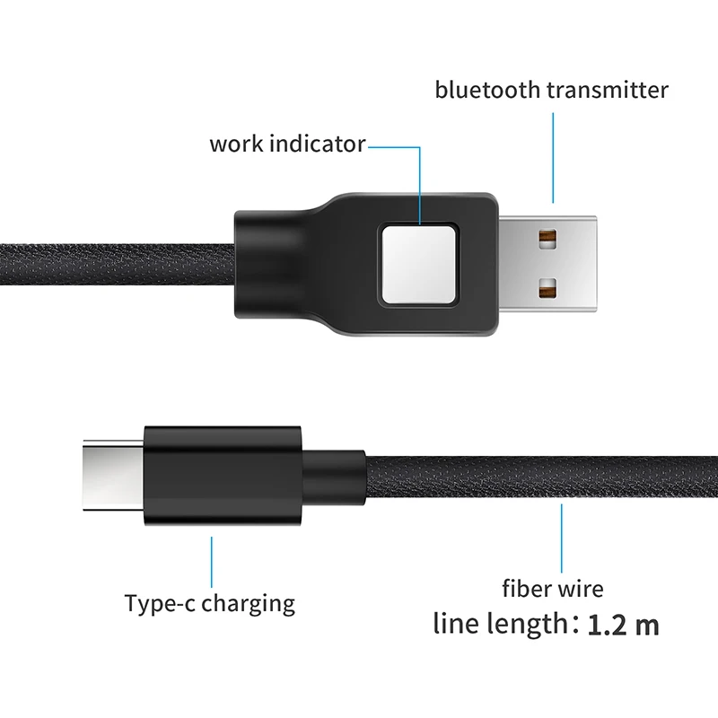 2 в 1 Bluetooth 5 0 кабель передатчика умный Usb-кабель для зарядки офиса дома Type C ТВ ПК