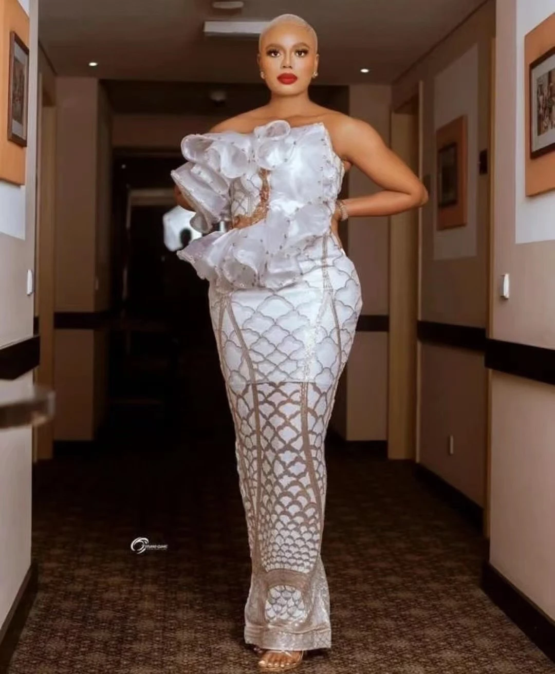 

Новое поступление, популярное Африканское Сетчатое кружево с блестками, французское высококачественное Сетчатое вечернее платье для женщ...