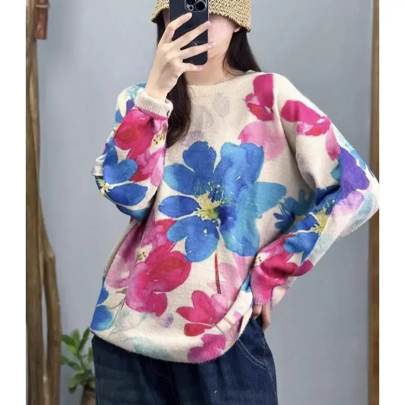 DIMANAF новые осенние свитера больших размеров пуловеры большого размера с круглым