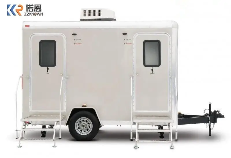

2 Stall Mobile Portable Toilet Trailer Camping VIP Luxury Restroom Trailer Prefab Houses Customizable