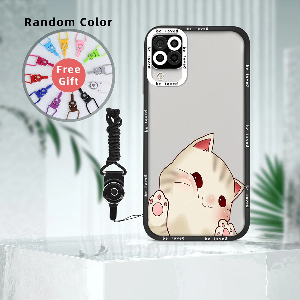

Cute Cat Clear Case for Samsung A11 A12 A71 A21S A32 4G A52 A52S A53 5G A72 S22 Plus S22Ultra Shockproof Phone Soft Back Cover