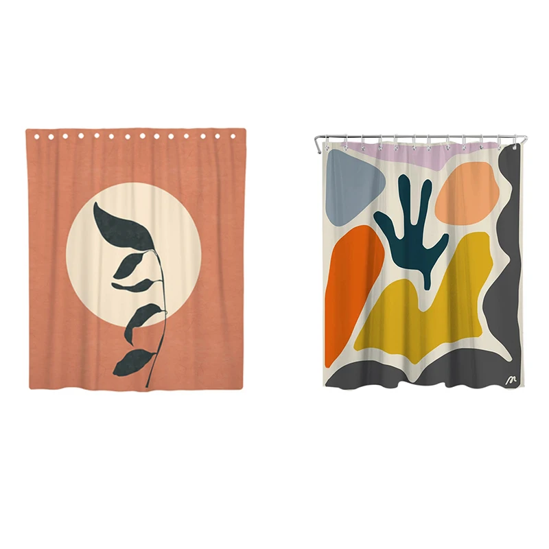 

Modern Abstract Fabric Shower Curtain - Aesthetic Boho Cute Bathroom Shower Curtains Set Waterproof Bath Curtain