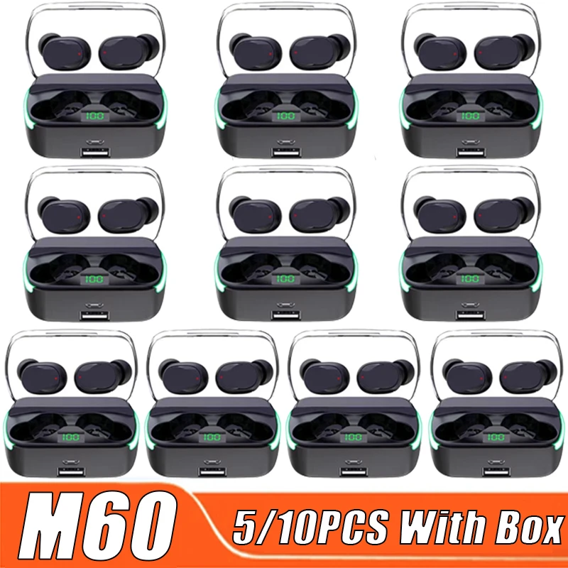 

M60 TWS Headphones 5/10PCS Bluetooth Earphones Fones Gaming Earbuds New Wireless Headset Women Sport Men Smart Microphone Stereo