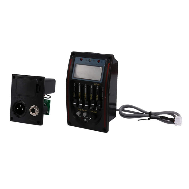 

LC-5 5 полос акустической гитары звукосниматель EQ Preamp LCD тюнер пьезо звукосниматель Эквалайзер система