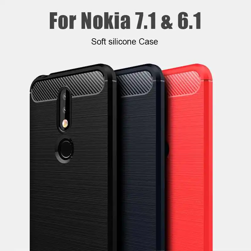 

Nonmeio Shockproof Soft Case For Nokia 7.1 6.1 Plus Phone Case Cover