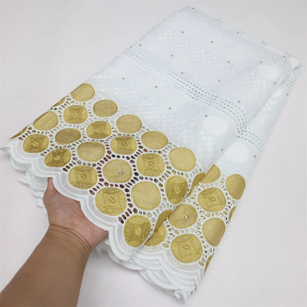 

African 100% Cotton Lace Fabric 2022 High Quality Swiss Voile Lace In Switzerland Nigerian Dry Lace Fabrics For Wedding LY1818