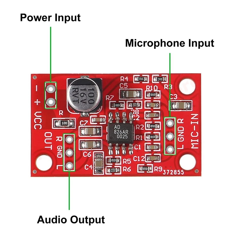 4 шт. AD828 стерео Динамический микрофон плата предварительного усилителя модуль