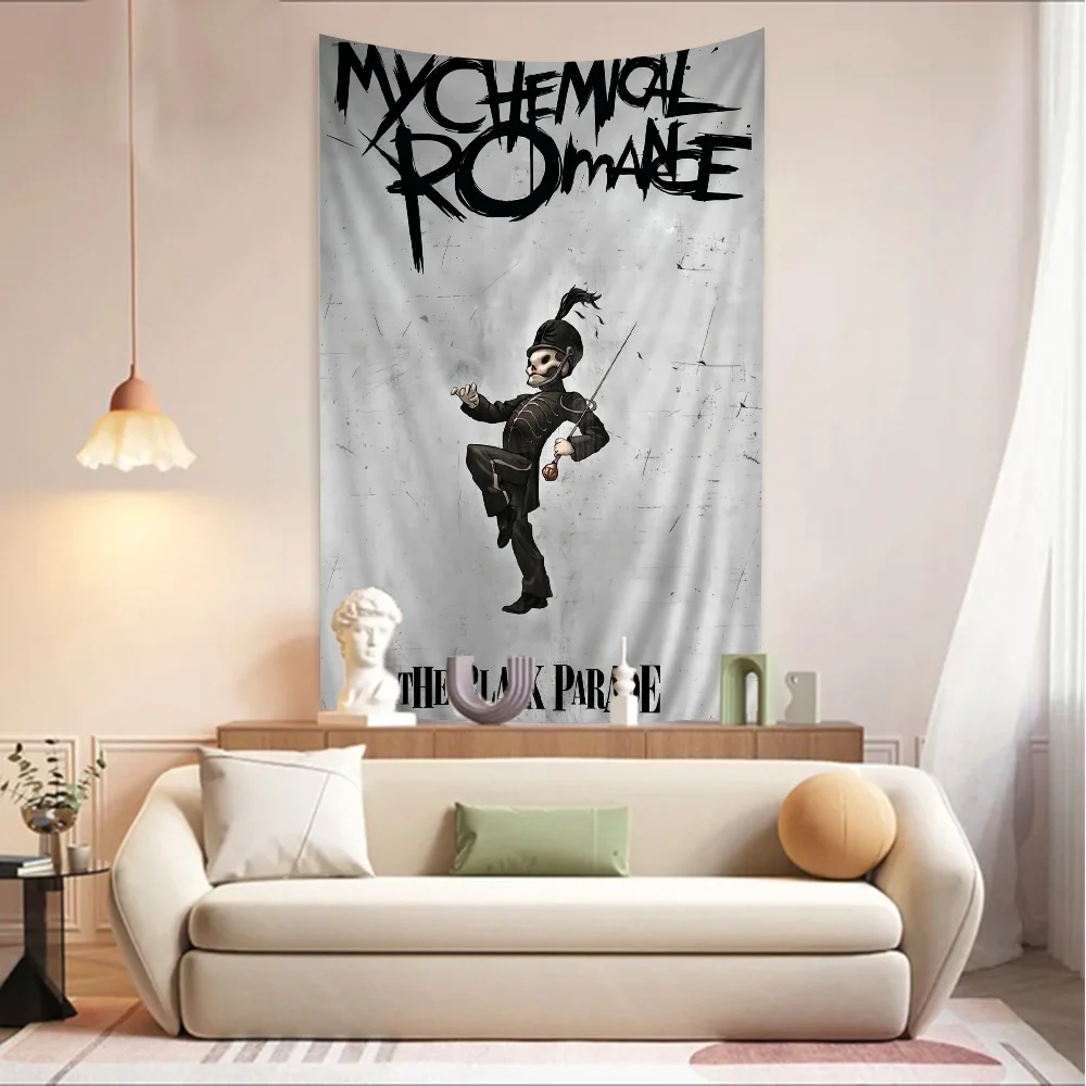 My C-Chemical R-Romance Band Anime Tapestry Hippie Flower Wall Carpets Dorm Decor Hanging Home