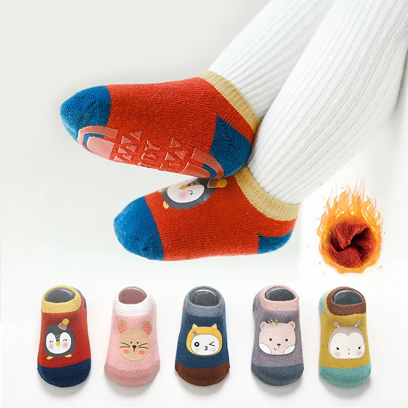 

Autumn and Winter Terry Thickened Warm Baby Floor Socks Non-slip Toddler Socks Children Boat Socks Kid Socks