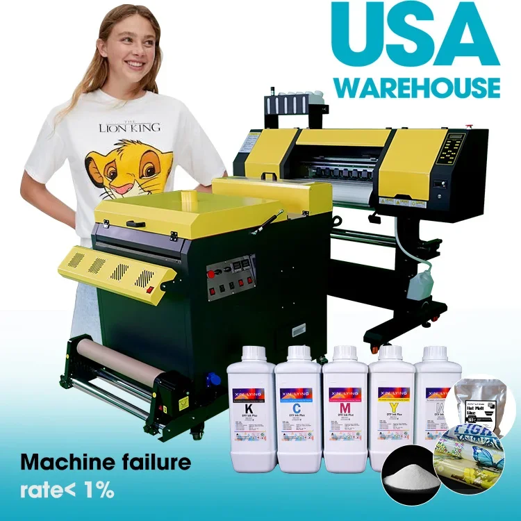 Высокоскоростной принтер XinFlying A1 DTF 24 дюйма XP600 печатная машина для футболок с