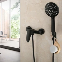 handle mixer faucet shower system bathroom sets matte black bathroom wall mount hand held shower sprayer