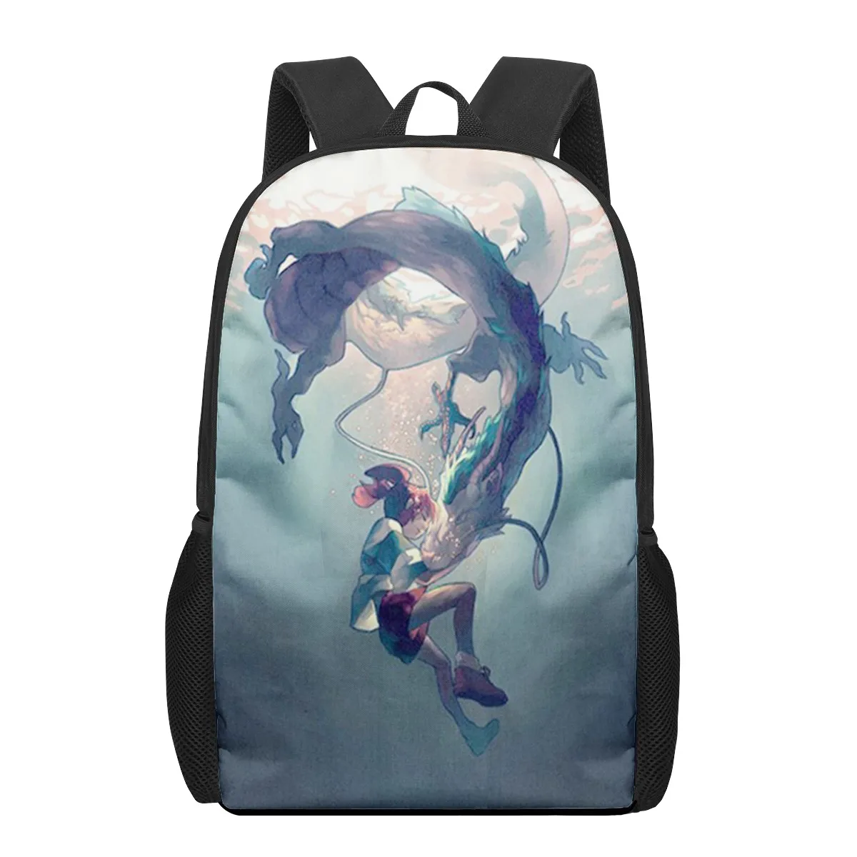 Anime Spirited Away Print Student Book Bags for Kids Boys Girls Backpack Children School Bag Mochilas 16inch Bookbags Satchel