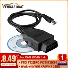 Автомобильный диагностический кабель OBD2 для VAG K + CAN Commander 1,4 с FTDI FT232RL PIC18F25K80 OBD2 сканер для VWAudiSkoda for VAG командир 1.4 диагностика авто ваг комадаптер сканер