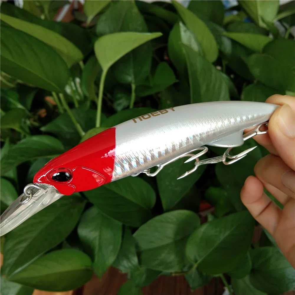 

Noeby 4pcs Heavy Jig Minnows Fishing Lures for Sea Bass Sinking Wobbling Trolling Saltwater Hard Bait NBL1907