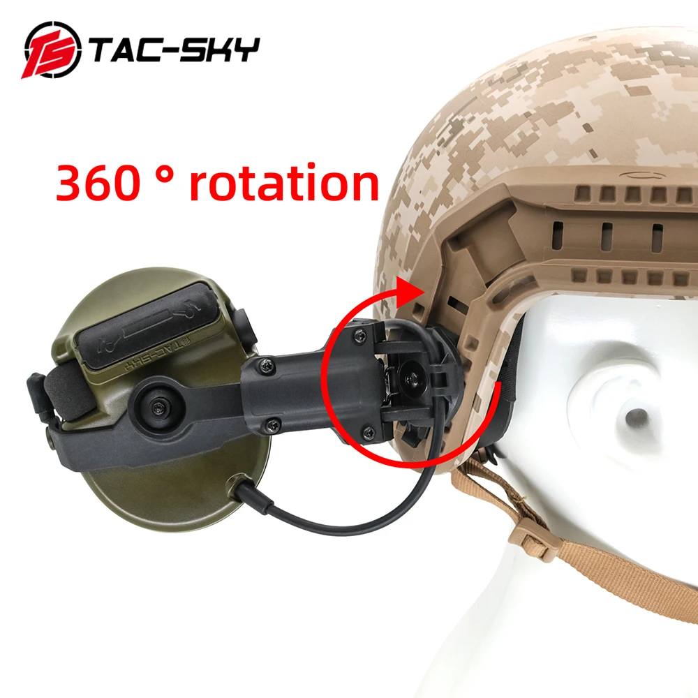 TAC-SKY COMTAC III Tactical Headphones Helmet Track ARC Rail Mounted Version Noise Cancelling Hunting Pickup Tactical Headphones