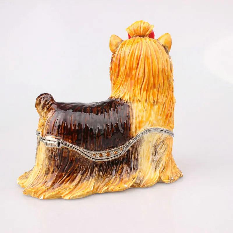 Йоркширский терьер, собака, украшенная драгоценностями, брелок, коробка на память, фигурка, подарок, держатель для колец, контейнер для ювелирных изделий, металлический орнамент (art.: 3920cdcf1ace2) - 3920cdcf1ace2