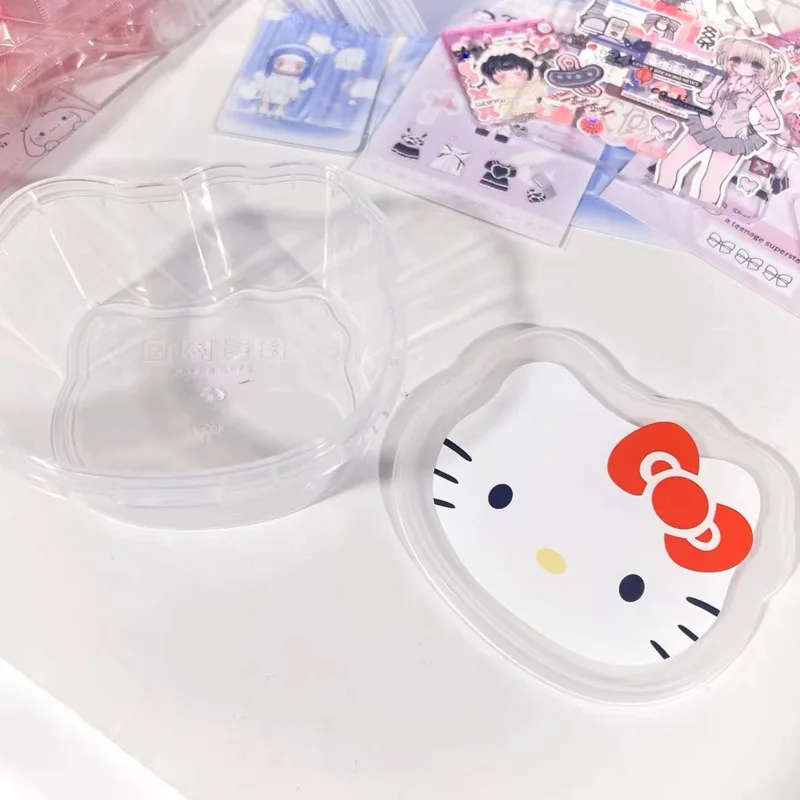 

Kawaii Sanrio настольная коробка для хранения Hello Kitty Y2k Аниме фигурки коробка для хранения с крышкой Мультяшные искусственные игрушки подарок