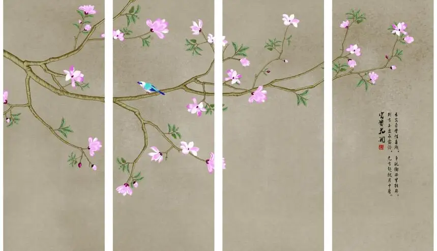 

MT0068 Chinese Style Flowers Bird Print Art Canvas Poster For Living Room Decor Home Wall Picture