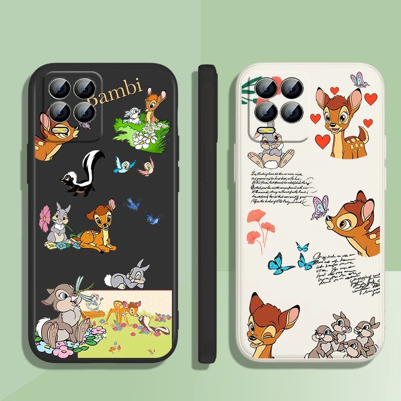 

Disney Bambi Phone Case Liquid Rope For Realme Q3S GT 2 S7 ST S2 C25Y C21Y C11 C17 Narzo 50A 50i 30 20 Funda Cover Back Soft