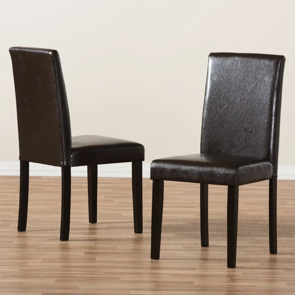 

100% Faux Leather，Mia Upholstered High Back Dining Side Chair ，Strong and Durable - Set of 2，22.05 X 17.91 X 37.20 Inches