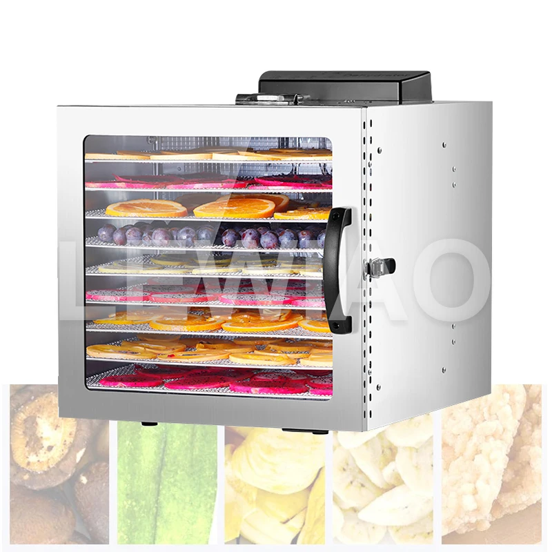 

10 Trays Dehydrator Machine For Fruit Vegetable Food Meat Dryer Jerky Making Tools Stainless Steel Dryers Home Appliances 1000W