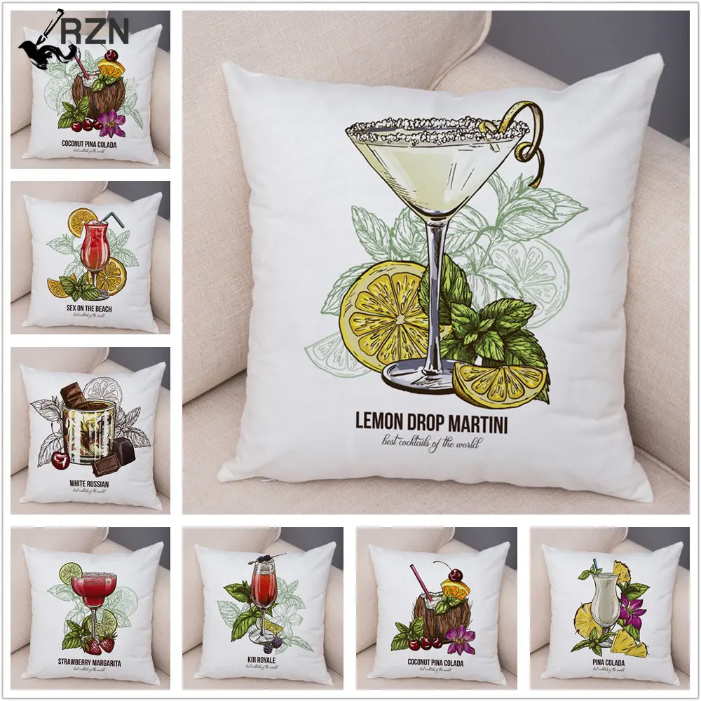 

Simple Geometric Juice Cocktail Print Pattern Pillowcase Sofa Bedroom Car Home Decor Pillowcase