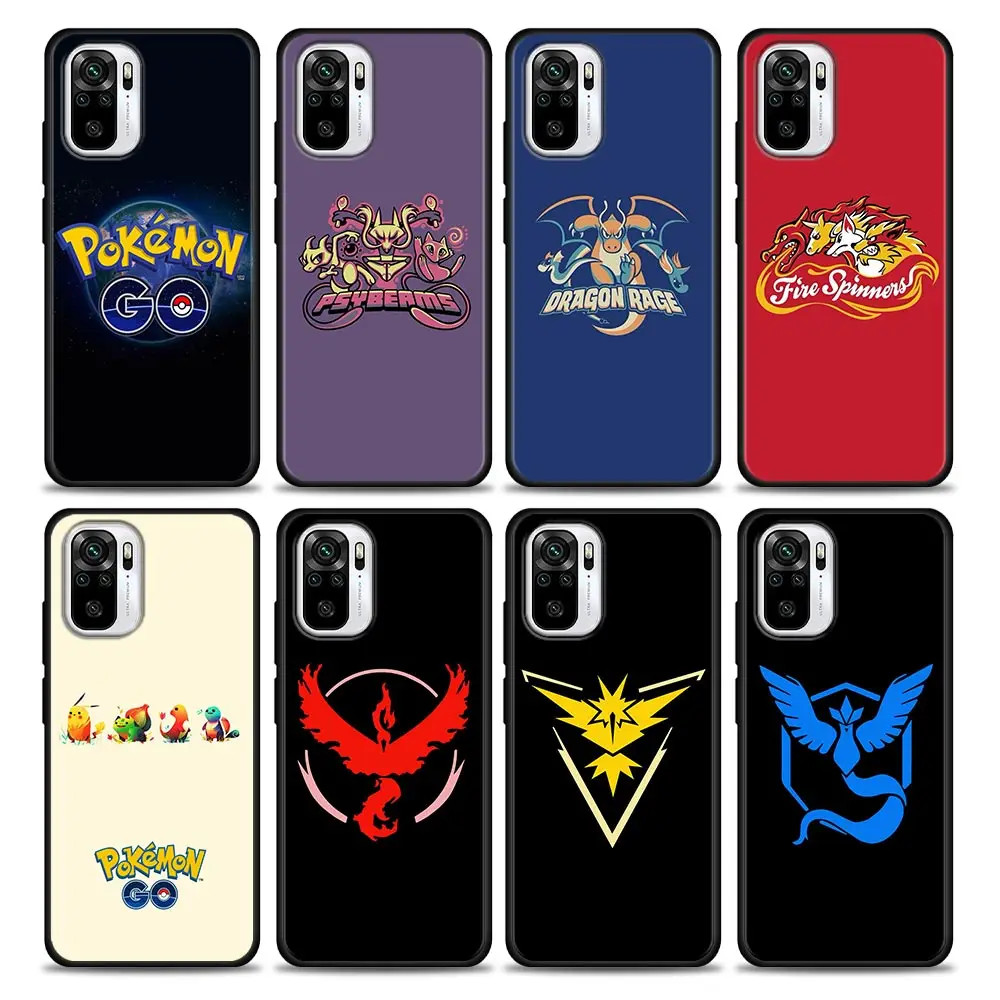 

Pokemon LOGO Anime Silicone Phone Case For Xiaomi Redmi Note 9 9T 10 11 s 11E 8 7 Poco M3 M4 Pro Black Cover Pocket Monster Case